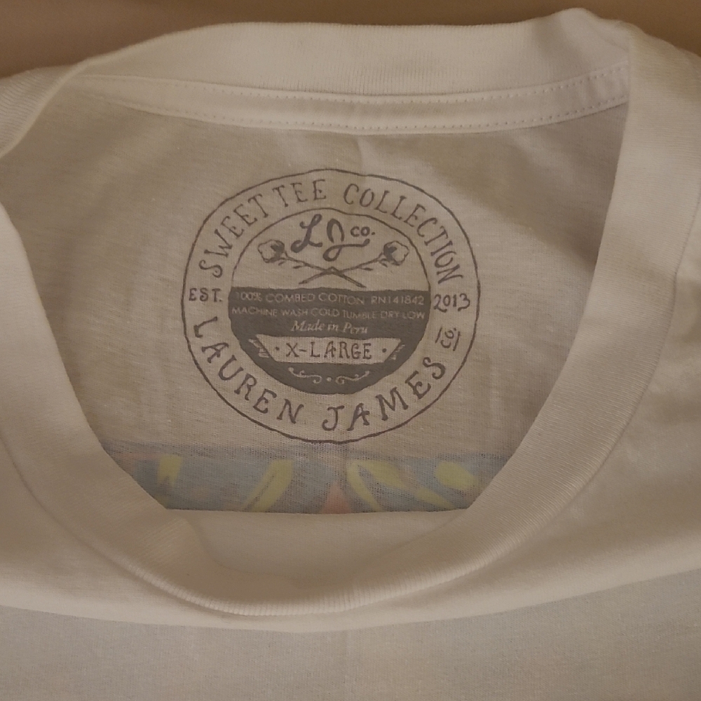 Kappa Kappa Gamma Fleur-de-Lis White Long Sleeve Tee Lauren James Size L - Picture 3 of 4